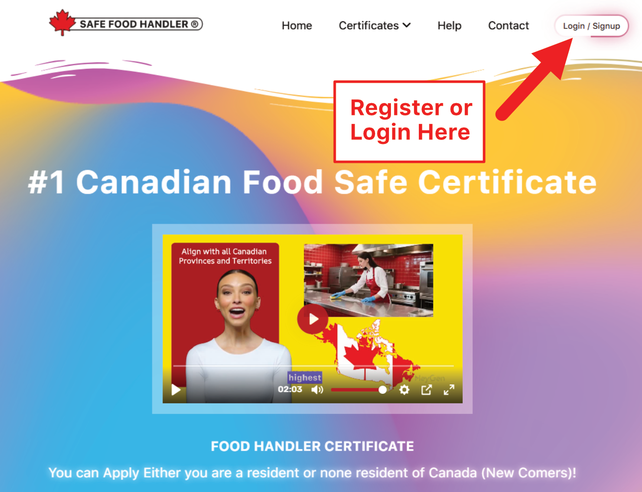 Home page resgiter/login